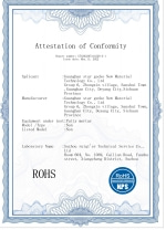 RoHS Compliance Certification for Material Safety